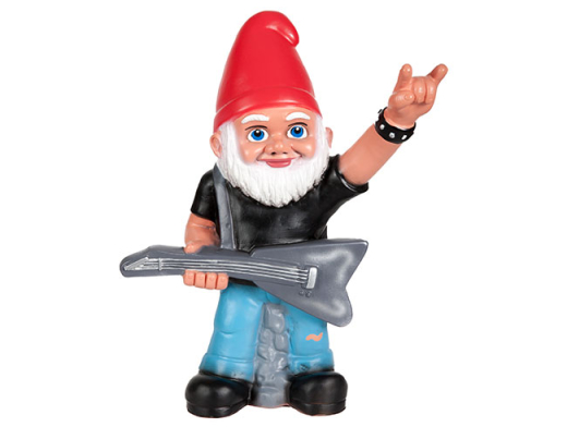 Gartenzwerg Trio die unglaublichen Drei --- Türsteher + Biker + Gitarist