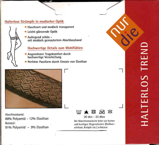 nurdie Strümpfe Halterlos 20 DEN Größe 9-91/2