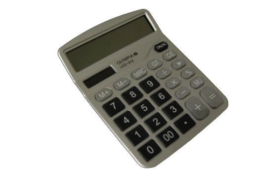 anzeigender Tischrechner Olympia LCD 312 Farbe silber oder schwarz