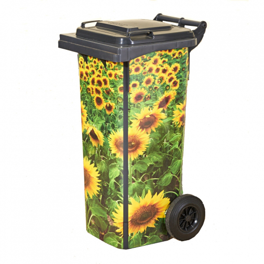 Mülltonnenaufkleber Mülltonne Abfalltonne Sticker Sonnenblumen