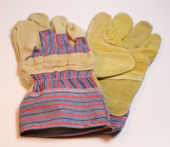 Arbeitshandschuhe verschiedene Größen Schweinsspaltleder mit gestreiftem Handrücken